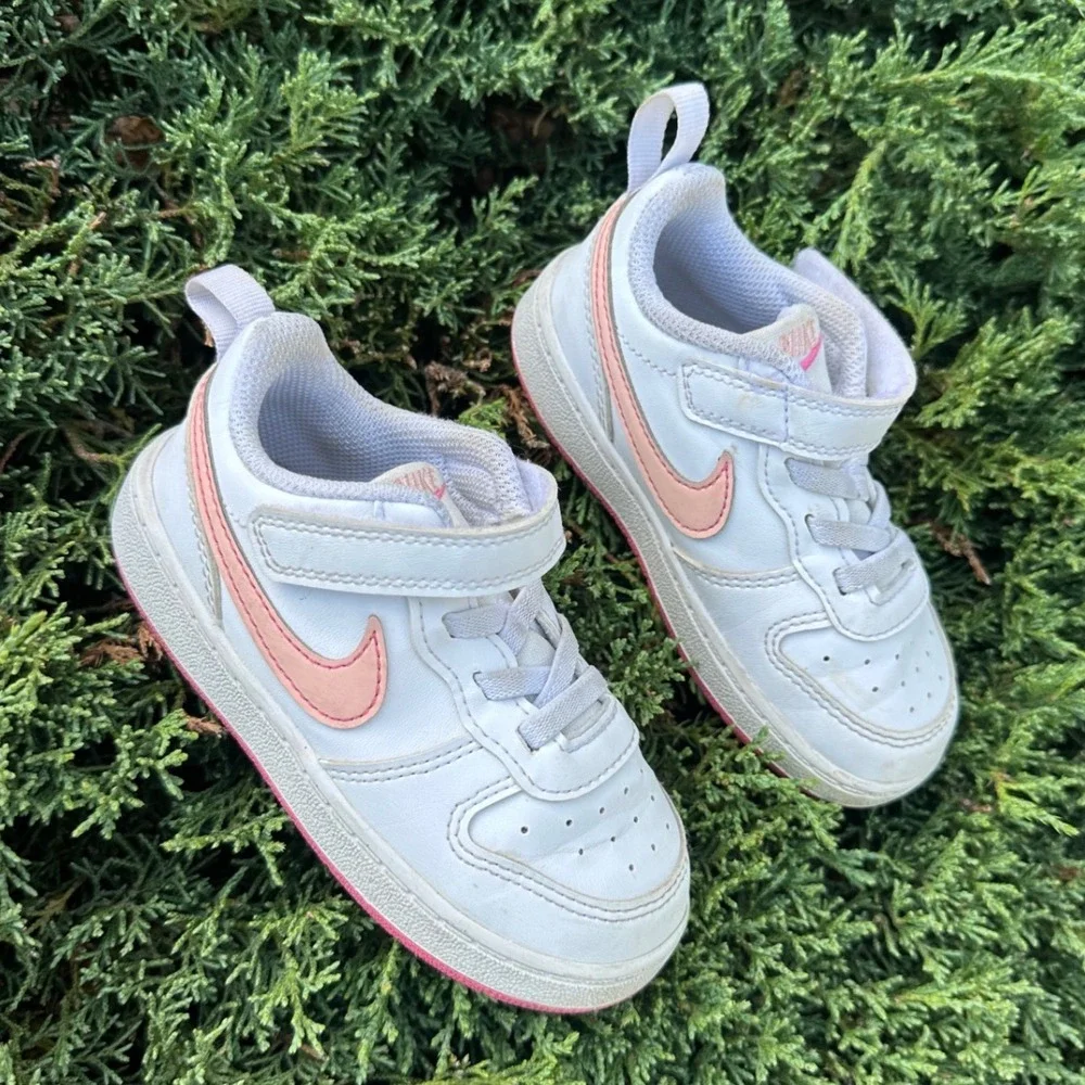 Nike Court Borough Low 2 Toddler Girl Athletic Shoes Size 8 White Sneakers